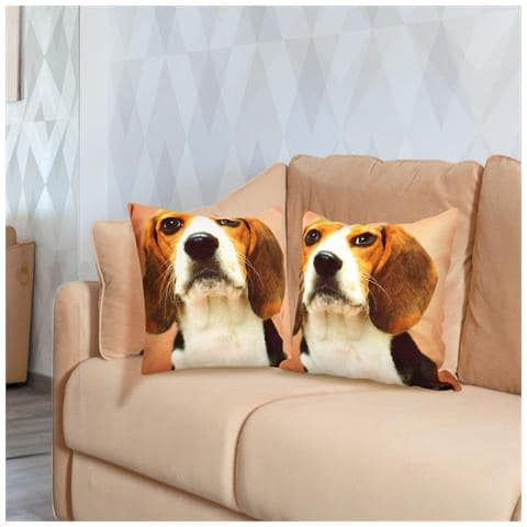 Set Di 2 Copricuscini 40x40 Cm Beagle Dog Design - Foto 2