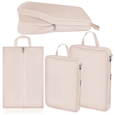 Borse Per Imballaggio Organizer A 4 Scomparti Impermeabile Da Viaggio Beige - Foto 2