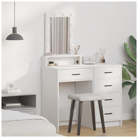 Toeletta vitaXL con luci LED Bianco 50x41x140 cm - Foto 2