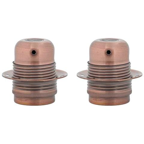 Portalampade 2 pz Rosso Bronzo E27 - Foto 1
