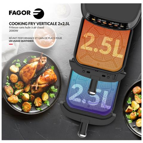 Friggitrice Ad Aria Nera 2x2,5l 2000w - Fg3301 - Foto 5