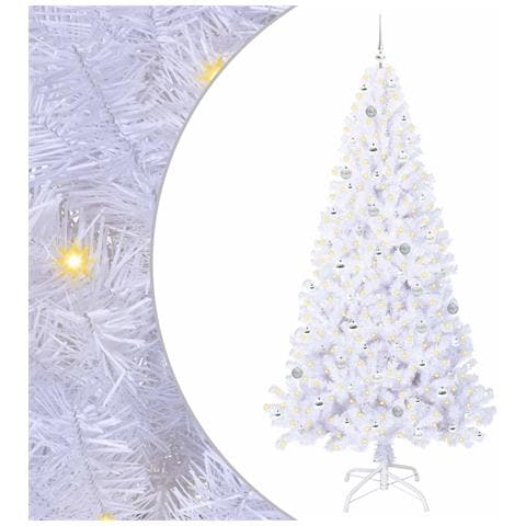 Albero di Natale artificiale Bianco 240 cm PVC e Acciaio - Foto 1