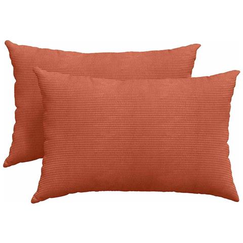 Cuscini da Divano 2 pcs Rosso Arancio 60 x 40 cm - Foto 1