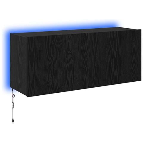 Mobile TV da parete Rovere Nero 100 x 35 x 41 cm - Foto 1