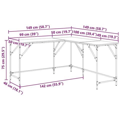 Scrivania Rovere artigianale 149 x 149 x 75 cm - Foto 9