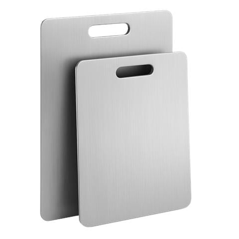 Set 2 Taglieri In Acciaio Inox Aisi 304 - Spessore 15/10 (1,5 Mm) - Misure: 20x30cm + 30x40cm - Satinato Antigraffio - Bifacciali - Lavabili In Lavastoviglie - Foto 1