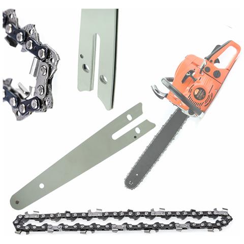 Piastra Guida 16"" Con 2 Catene Per Motosega - Acciaio Di Alta Qualità, Resistente All'usura, Compatibile Con Seghe 16"" - Foto 1