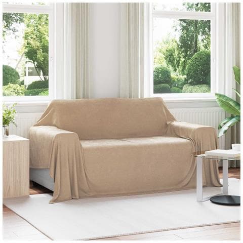 Coperte da Pile 6 pcs Cammello 280 x 210 cm Panno - Foto 2