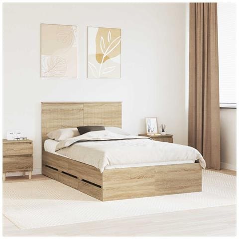 Struttura del letto con cassetto Rovere Sonoma 120 x 190 cm - Foto 2