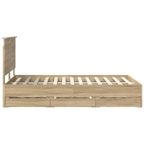 Struttura del letto con cassetto Rovere Sonoma 120 x 190 cm - Foto 9
