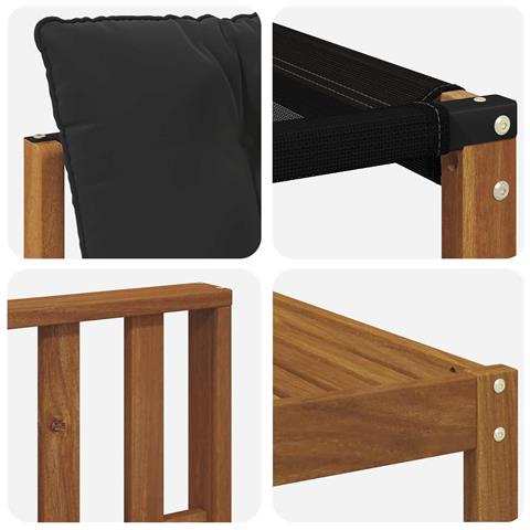 Set di divani da esterno con cuscino 7 pcs Naturale e Nero - Foto 9