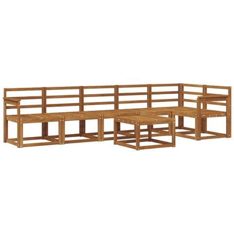Set di divani da esterno 7 pcs Naturale - Foto 1