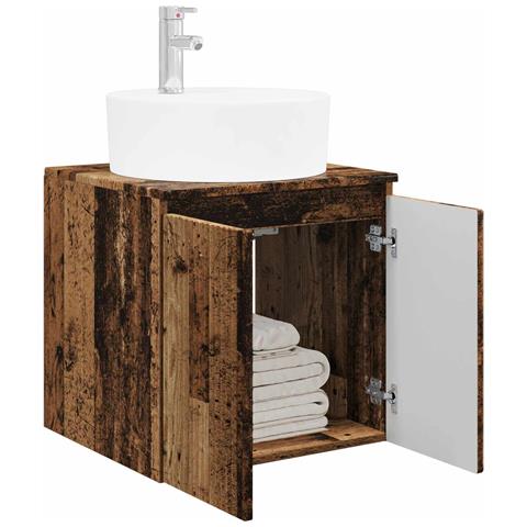 Mobile Lavabo da Parete Legno antico 49,5 x 44,5 x 65 cm - Foto 2