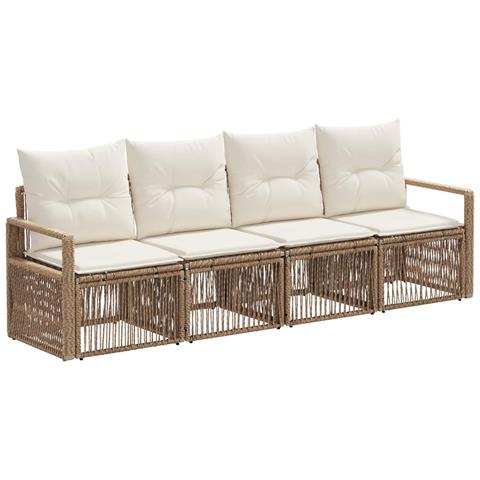 Set Divano da Giardino 4 pcs Beige polyrattan - Foto 1