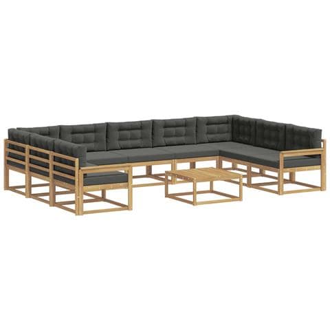 Set di divani da esterno con cuscino 10 pcs Bianco e Antracite - Foto 1