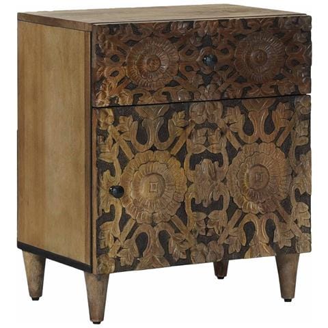 Mobiletto da Letto con cassetto Marrone 50 x 33 x 60 cm - Foto 1