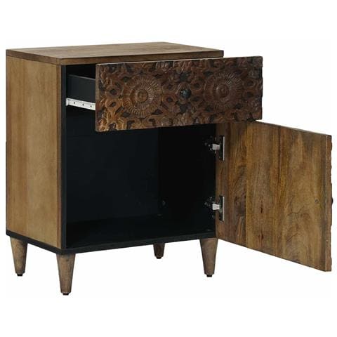 Mobiletto da Letto con cassetto Marrone 50 x 33 x 60 cm - Foto 2