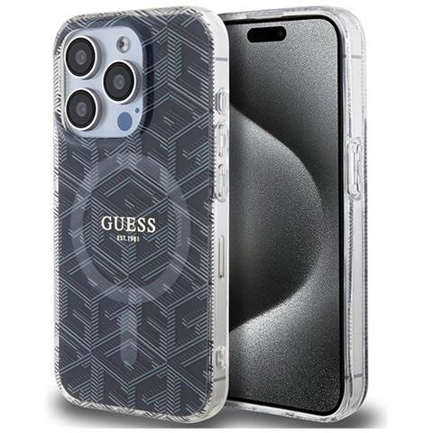 Guess Iml Gcube Magsafe Case Per Iphone 15 Pro - Nero - Foto 1