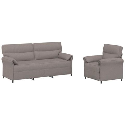 Set di divani 2 pz Tortora Tessuto - Foto 1