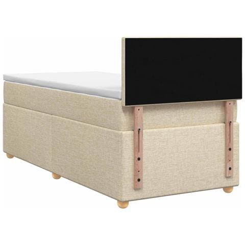 Letto box spring con materasso Crema 80 x 200 cm Tessuto - Foto 9