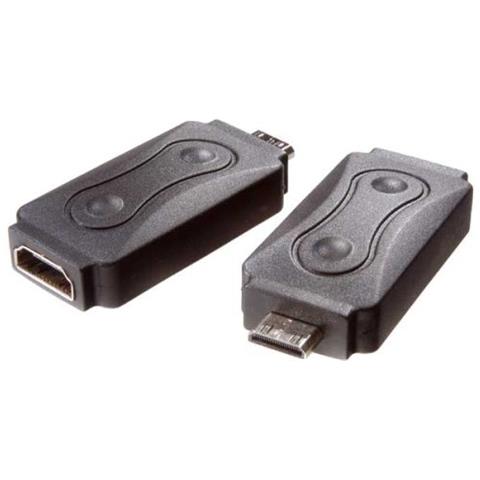 HDMI A / C Adapter, HDMI-A FM, HDMI-C M, Maschio / femmina, Nero - Foto 1