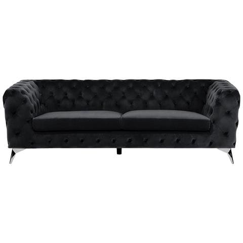 Divano A 3 Posti In Tessuto Nero Sotra - Foto 21