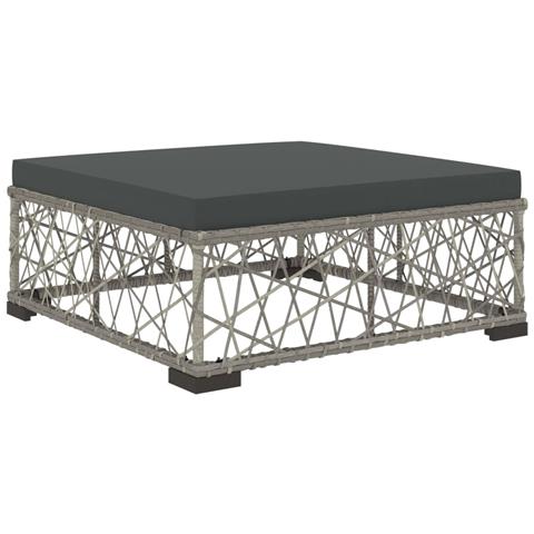 Set Divani da Giardino 6 pz con Cuscini in Polyrattan Grigio - Foto 10