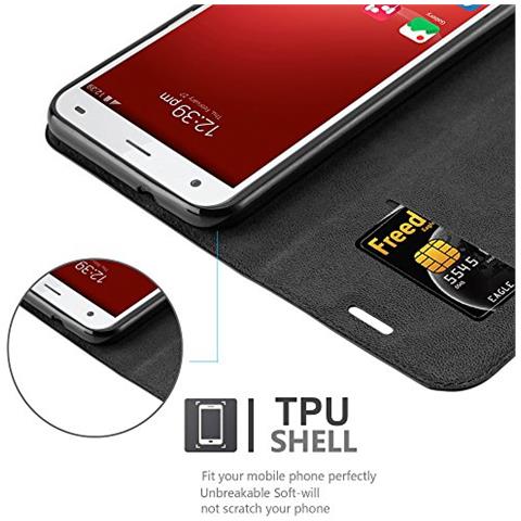 Custodia Compatibile Con Zte Blade S6 In Nero Di Notte - Coperchio Protettiva Con Chiusura Magnetica, Funzione Stand E Tasca Per Le Carte - Foto 2