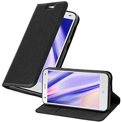 Custodia Compatibile Con Zte Blade S6 In Nero Di Notte - Coperchio Protettiva Con Chiusura Magnetica, Funzione Stand E Tasca Per Le Carte - Foto 1