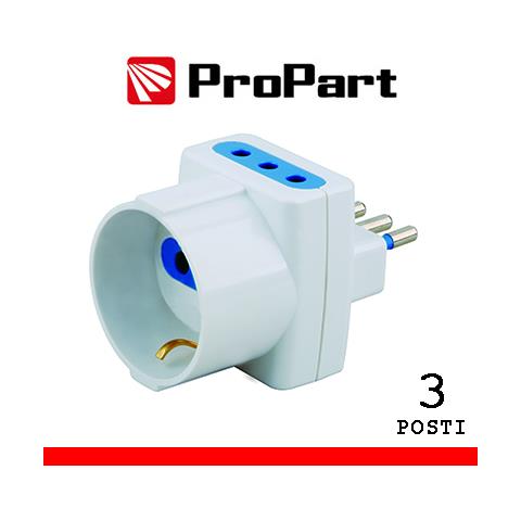 Adattatore 3pos 10a / schuko Spina10a Polybag - Foto 1