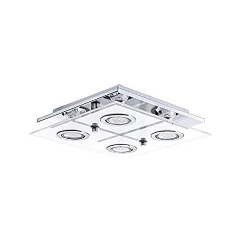 30931, Interno, AC, GU10, Cromo, Trasparente, Bianco, Quadrato, Vetro, Acciaio inossidabile - Foto 1