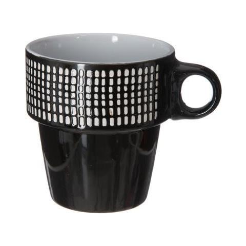 Set Di 6 Tazze In Porcellana Su Rastrelliera, Tazze Da Caffè, Set Di Tazze, Tazze In Porcellana, Tazze Nere, Tazze Su Rastrelliera - Foto 6