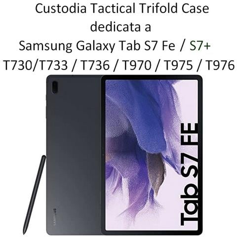 Custodia Originale Book Trifold Case Per Samsung Galaxy Tab S7 Fe - Tab S7+ Pink - Foto 2