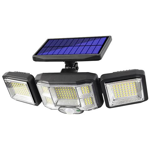 Luci Solari A LED Con Sensore Di Movimento, 122 LED, 3 Teste Regolabili Grandangolo 270 90109765 Luci Solari A LED Con Sensore Di Movimento, 122 LED, 3 Teste Regolabili Grandangolo 270 90109765