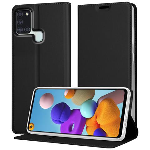 Custodia Compatibile Con Samsung Galaxy A21s In Classy Nero - Coperchio Protettiva Con Chiusura Magnetica, Funzione Stand E Tasca Per Le Carte - Foto 1