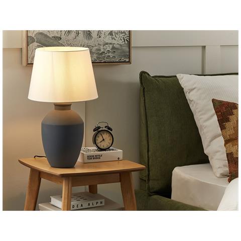 Lampada Da Tavolo Arcos Ceramica Grigio - Foto 1