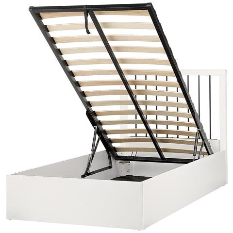 Letto Singolo Con Contenitore Bianco 90 X 200 Cm Rouvillers - Foto 2