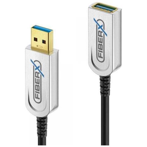 Fiberx Fx-i650-003 Cavo Usb 3 M Usb 3.2 Gen 1 (3.1 Gen 1) Usb A Nero, Argento - Foto 1