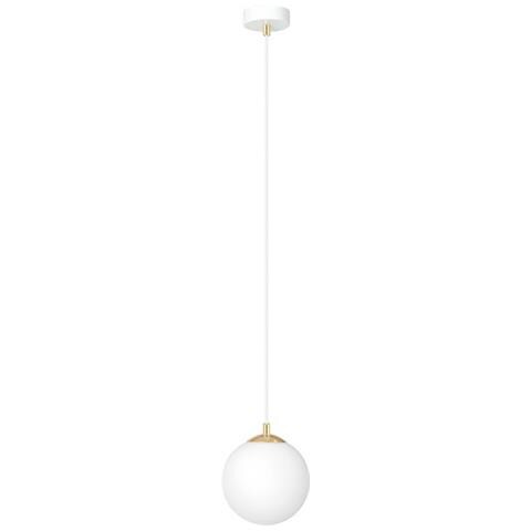 Lampada A Sospensione Royal - Bianco, Oro - Acciaio Verniciato A Polvere, Vetro - 14x100x14 Cm - Foto 1