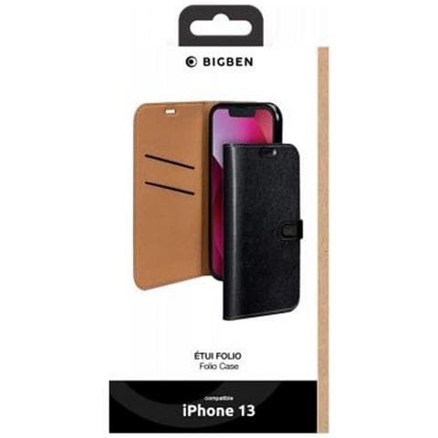 Custodia Per Iphone 13 Folio Wallet Chiusura Con Linguetta Magnetica, Nero - Foto 4
