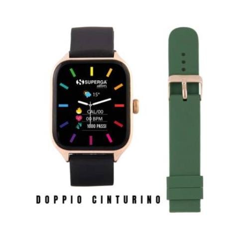 Smartwatch SWT-STC002 Bluetooth Cassa Silver 42 mm in Alluminio con Doppio Cinturino Nero e Verde Militare - Foto 2
