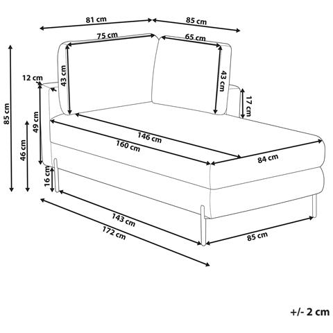 Chaise Longue Versione Sinistra Rebais Pelle Sintetica Marrone Dorato - Foto 8