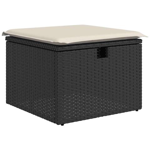 Set Divani da Giardino 5 pz con Cuscini in Polyrattan Nero - Foto 10