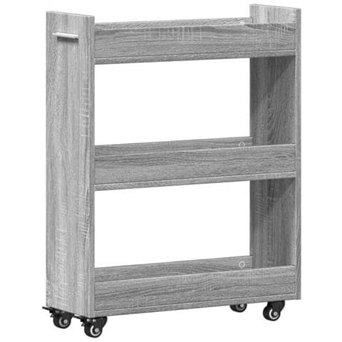 Mobile Con Ruote Grigio Sonoma 60x22x79 Cm In Legno Multistrato - Foto 2