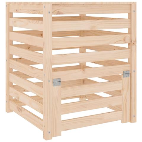 Compostiera 63,5x63,5x77,5 Cm In Legno Massello Di Pino - Foto 2