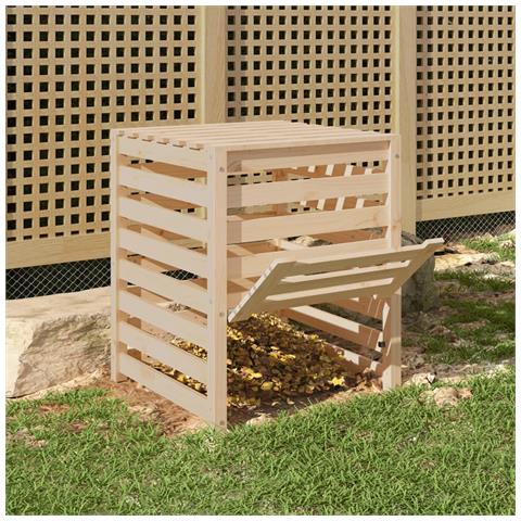 Compostiera 63,5x63,5x77,5 Cm In Legno Massello Di Pino - Foto 3