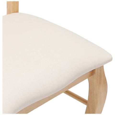 Sedie Da Pranzo Con Cuscini 2 Pz Naturale Legno Massello Hevea - Foto 2