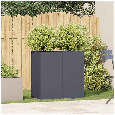 Fioriera Antracite 80x40x80 Cm In Acciaio Laminato A Freddo - Foto 3