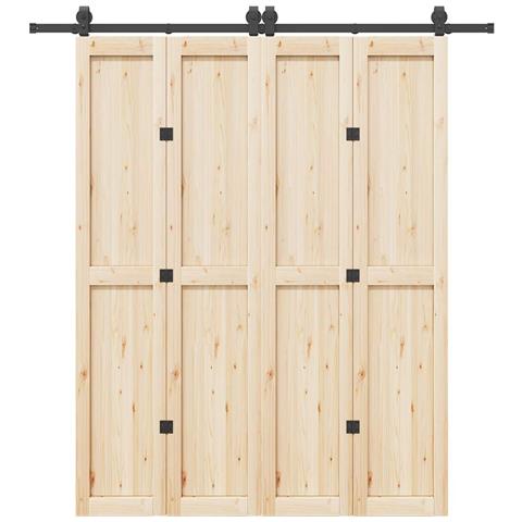 Kit Di Binari Per Porte Scorrevoli 200 Cm Acciaio Nero - Foto 1