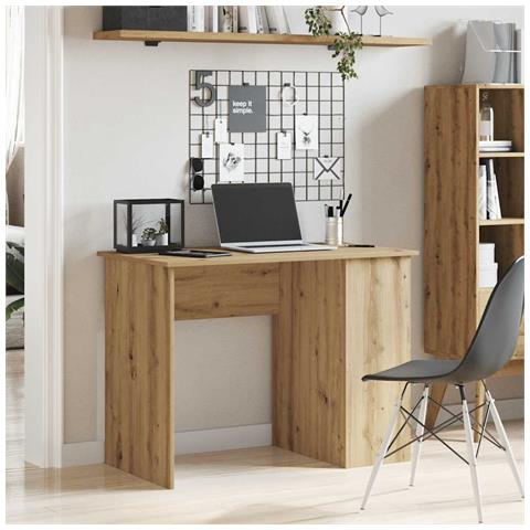 Scrivania Rovere Artigianale 100x55x75 Cm In Legno Multistrato - Foto 3
